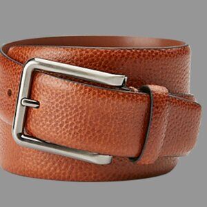 Joseph Abboud Feather Edge Leather Belt - colour: Cognac